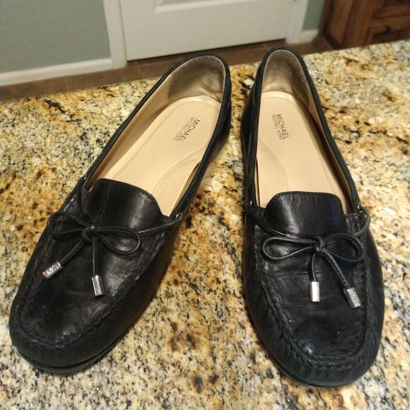 Michael Kors Sutton Leather Black Moccasin Loafer Shoes ME18G Women's Sz 10 M - Picture 1 of 12